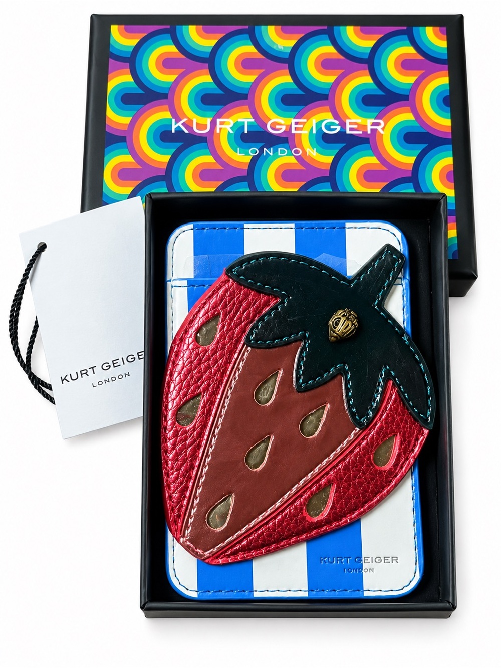 NWT Kurt Geiger Strawberry Magnetic Phone Card Holder